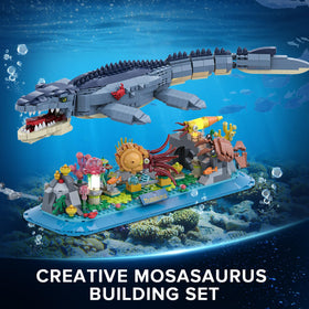 INSOON Mosasaurus gear-driven system animates the model for dynamic play