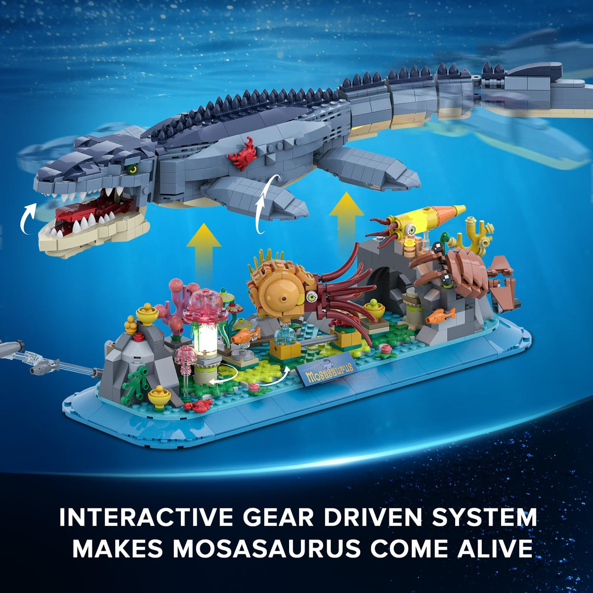 INSOON Mosasaurus nautilus figures add realism to the ecosystem
