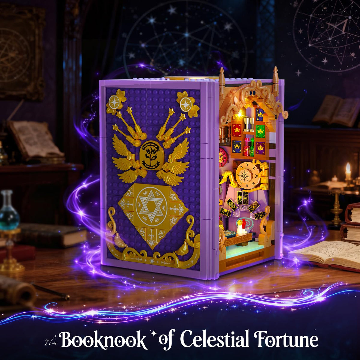 INSOON Mystic Divination Book Nook fireplace-detail with warm glow