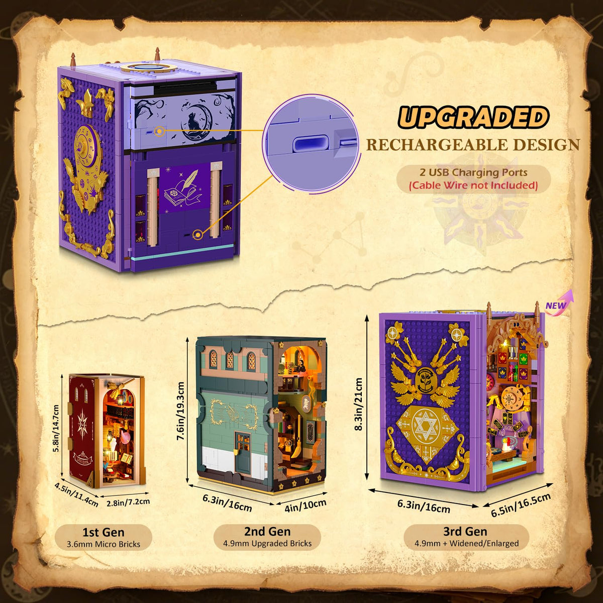 INSOON Mystic Divination Book Nook opened-top reveals folding design for imaginative display