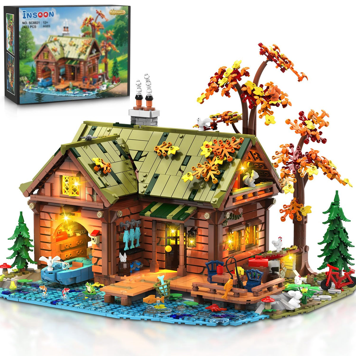 INSOON Overwater Cabin exterior lake view for tranquil desk display