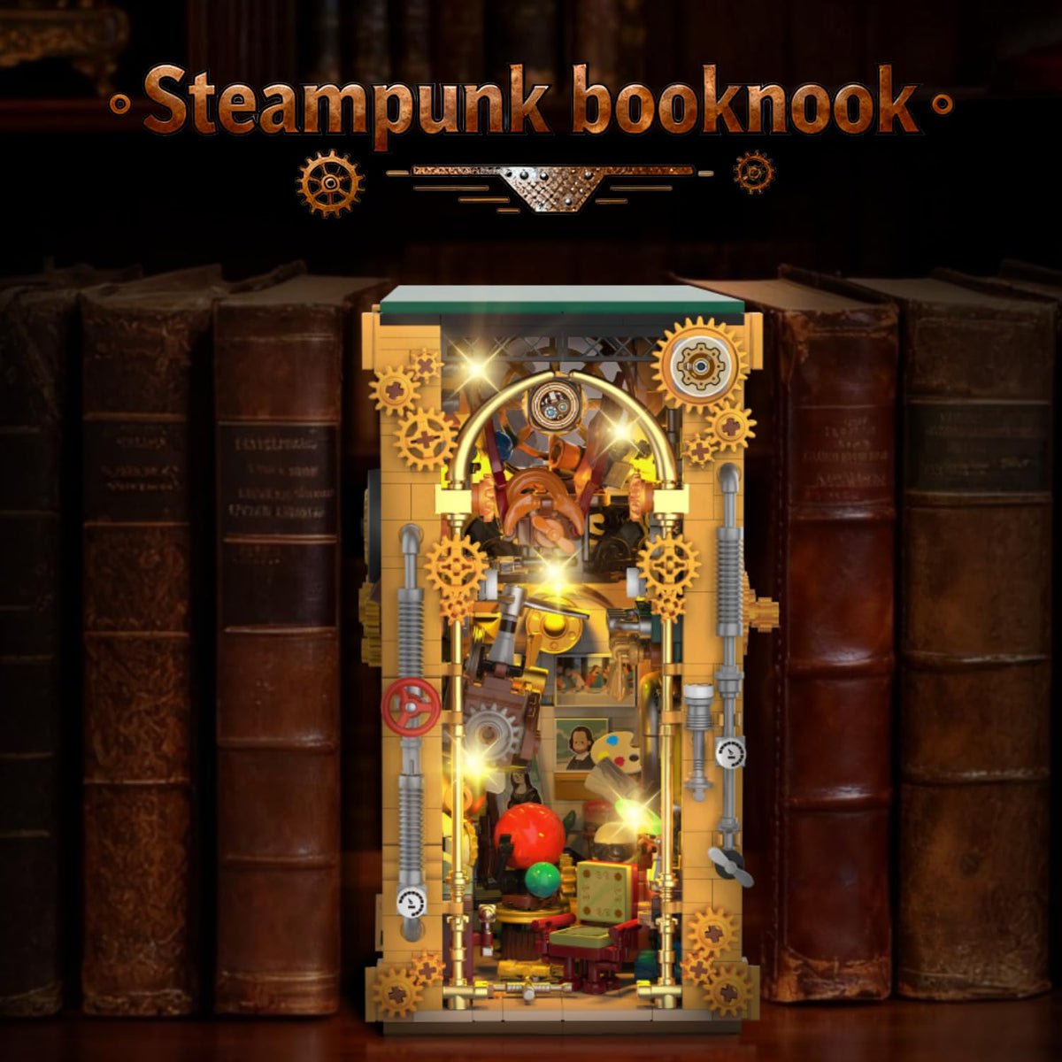INSOON Book Nook closed view becomes a self-contained miniature house for display