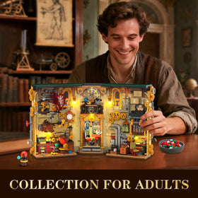 INSOON Book Nook LED lights illuminate the steampunk scene for evening reading