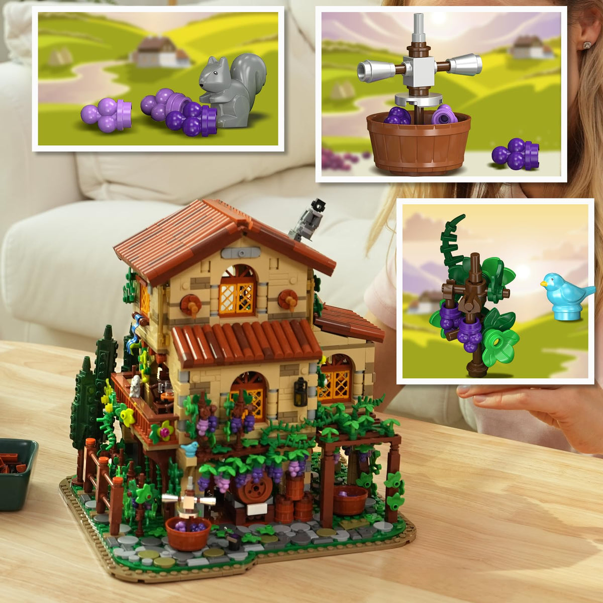 INSOON Winery Chateau House 1826-piece kit crafted from premium ABS bricks