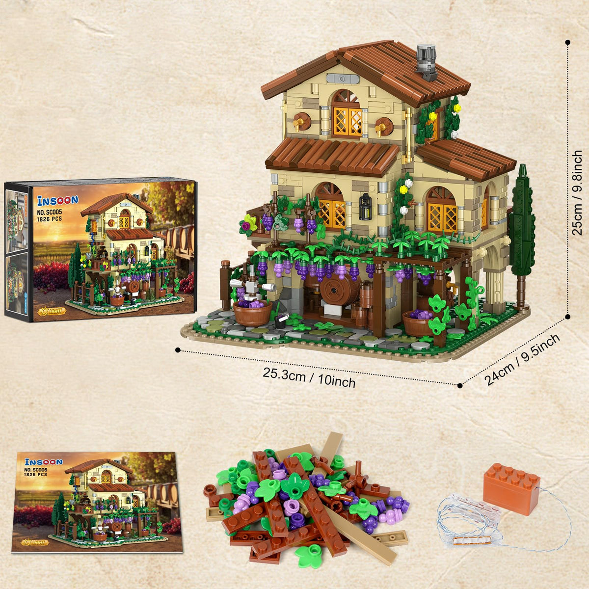 INSOON Winery Chateau House display idea for home or office decor