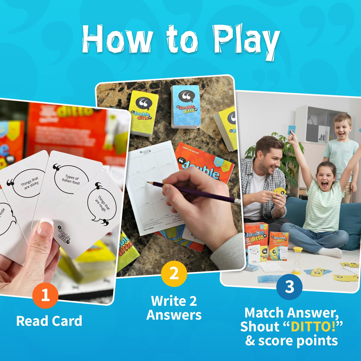 Inspiration Play Double Ditto score sheets help track points easily.