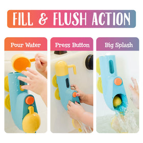 Inspiration Play submarine uses yellow cup to fill with water for interactive play.