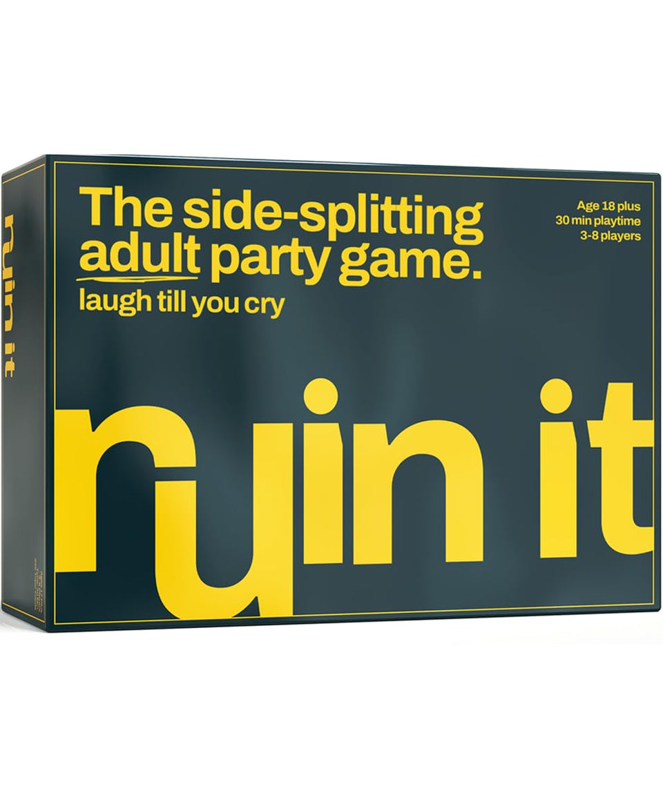 Inspiration Play Ruin It box and cards for a lively party setup.