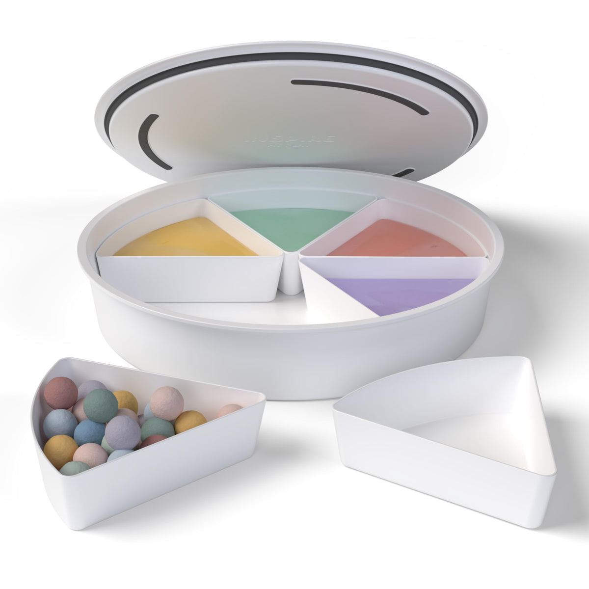 Inspire My Play sensory bin lid with a secure seal for tidy storage.