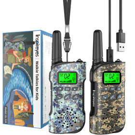 Inspireyes Kids Walkie Talkies 2 Pack front view shows compact grip for small hands.