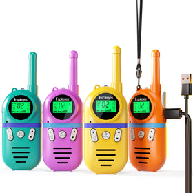 Inspireyes kid walkie talkies four pack ready for outdoor adventures and range use