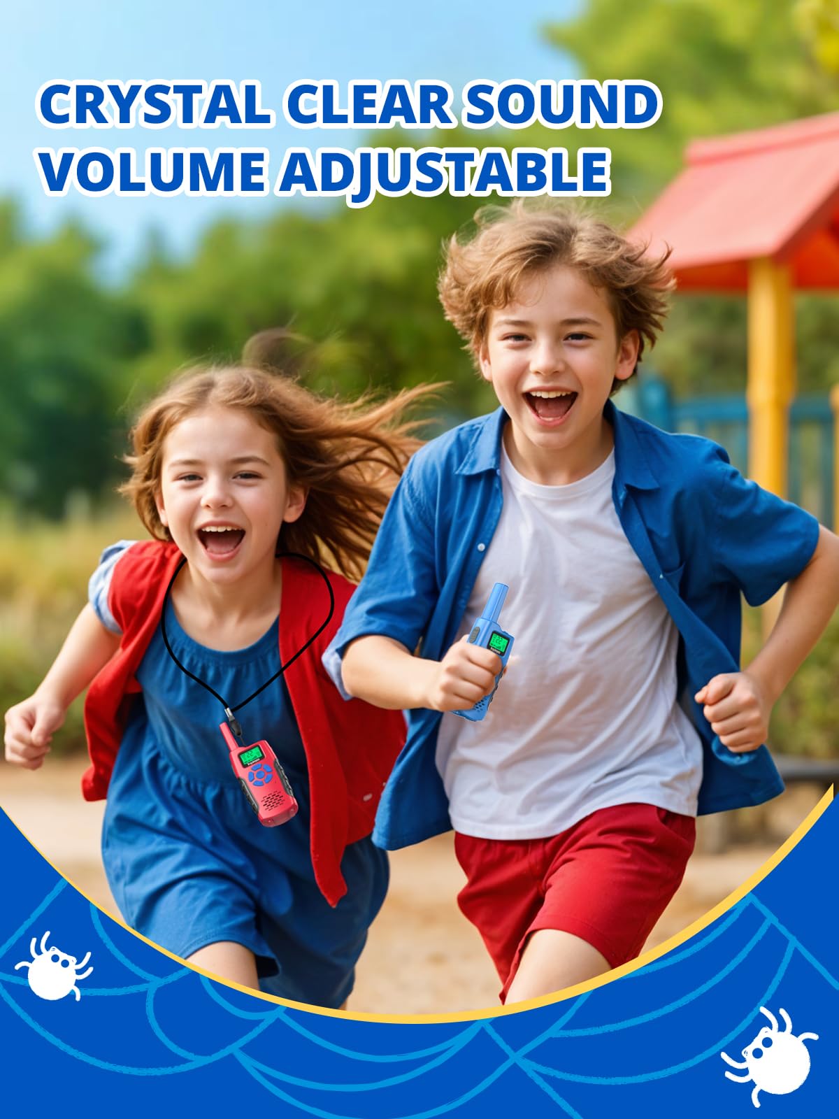 Inspireyes walkie talkies for kids handheld ergonomic design in use