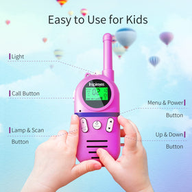 Inspireyes kid handheld walkie talkie with ergonomic grip for easy handling