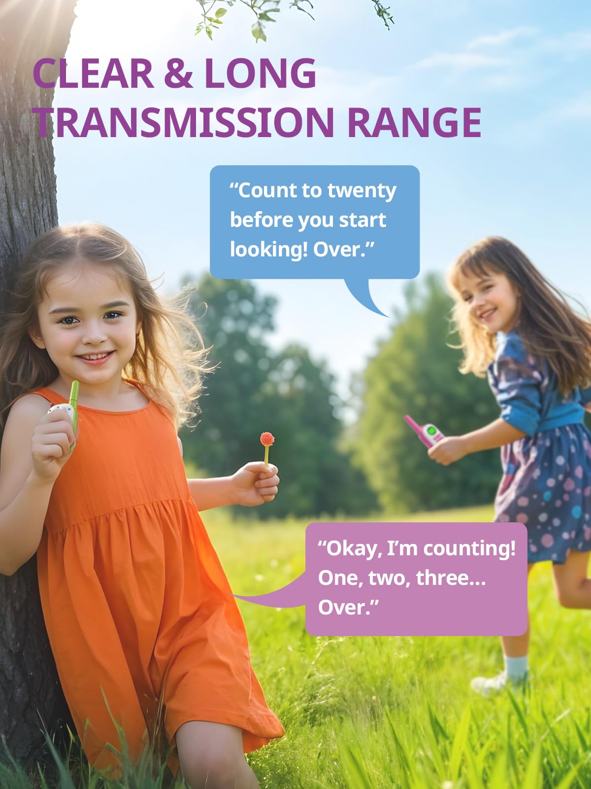 Inspireyes walkie-talkies are lightweight at 80g for easy outdoor use by kids.