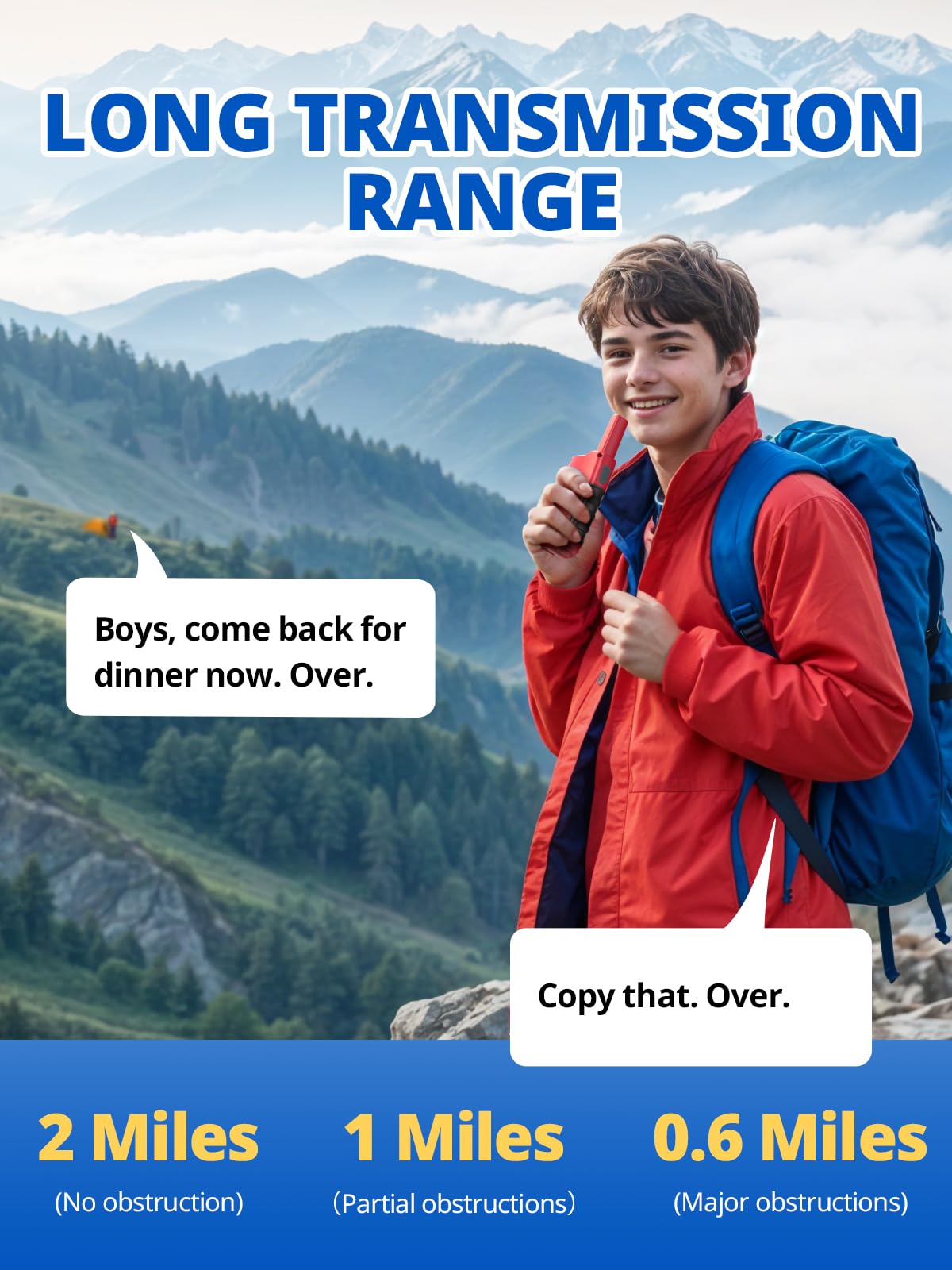 Inspireyes walkie talkies for kids back view with pack-ready appearance