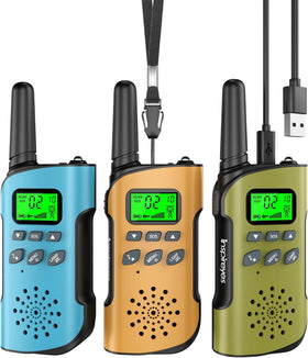 Inspireyes walkie talkies with rechargeable battery for long play sessions outdoors.