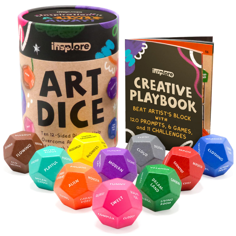 Insplore Art Dice 12-sided die sparks fresh prompts for your next drawing