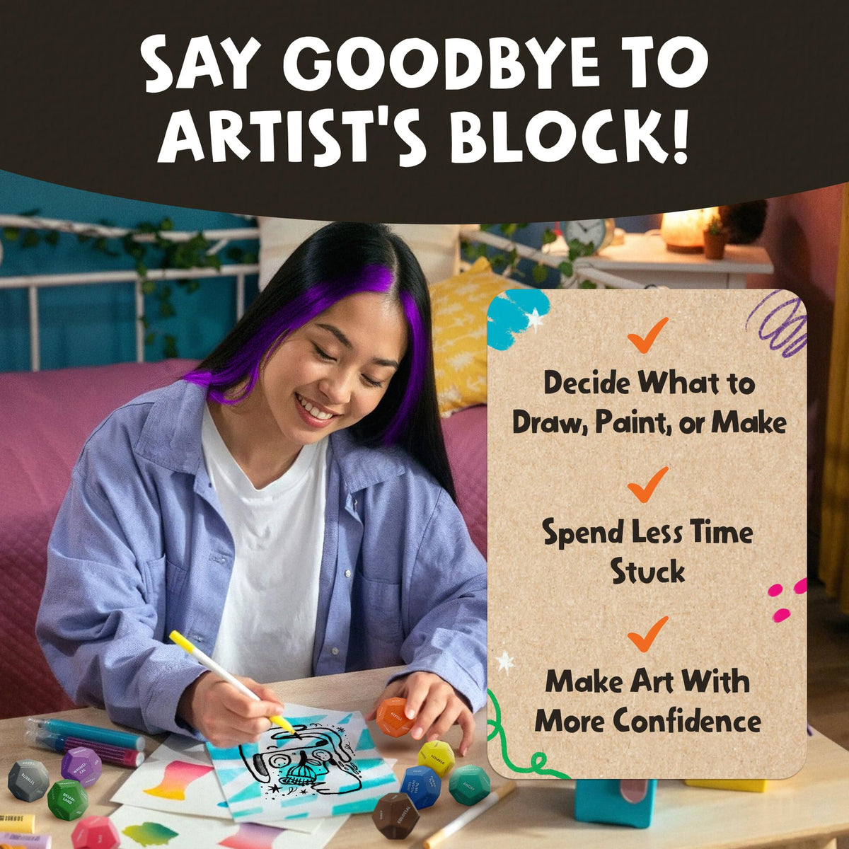Insplore Art Dice booklet 31 pages adds games and challenges