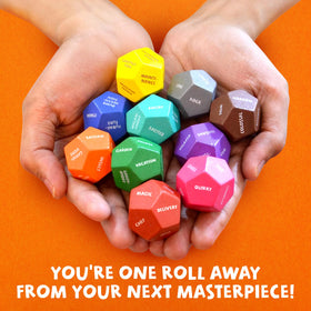 Insplore Art Dice wooden canister keeps prompts organized on the go