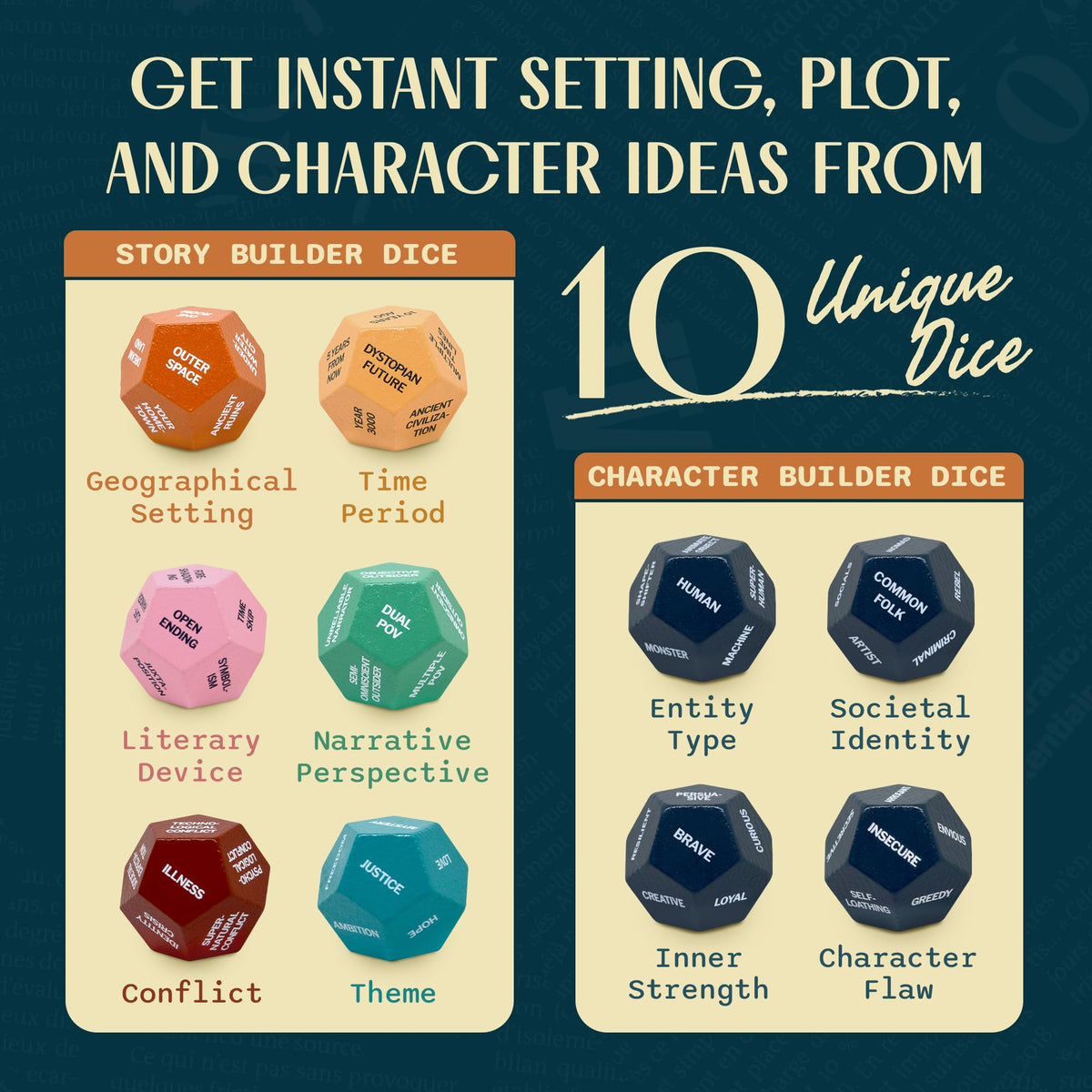 Insplore dice come with a 48-page booklet of games and exercises.