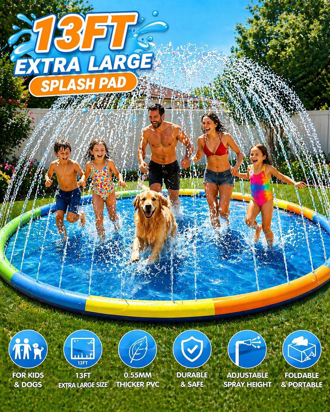 Instraella Splash Pad anti-skid surface keeps kids and pets safe.