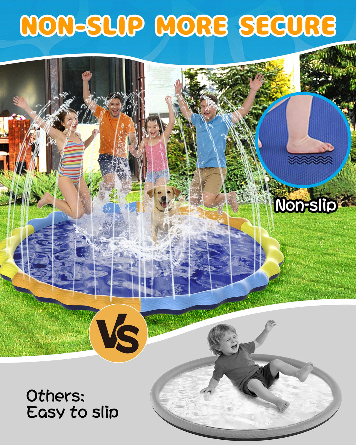 Instraella Splash Pad folds for easy storage after outdoor adventures.