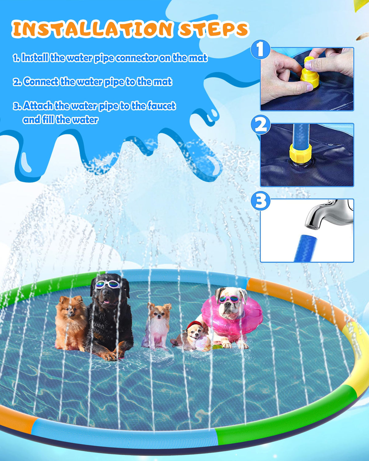 Instraella Splash Pad folds compactly for quick storage.