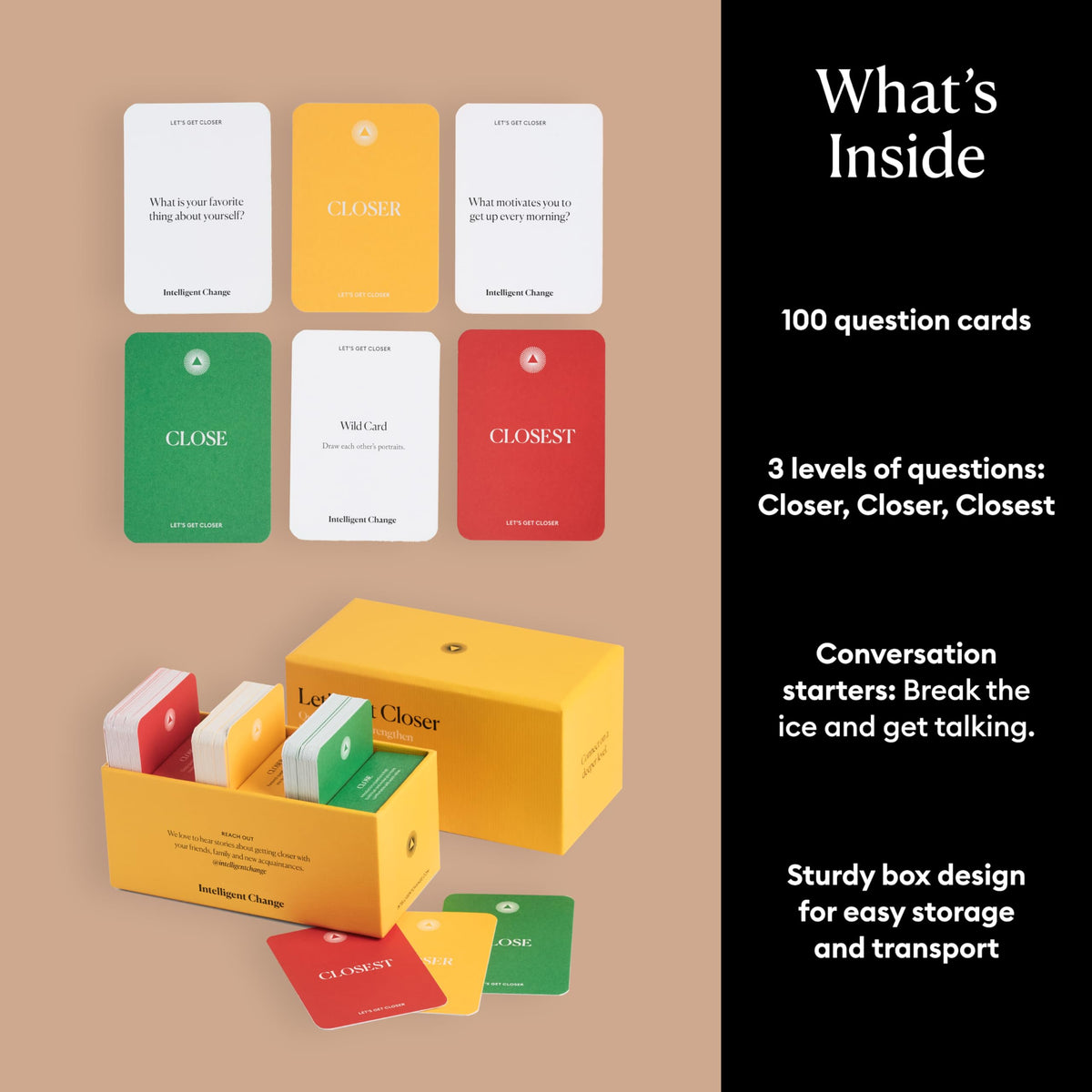 Intelligent Change Get Closer icebreaker cards ready for easy talks