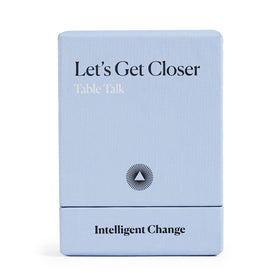 Intelligent Change Get Closer table talk cards pack on a dining table encouraging connection.