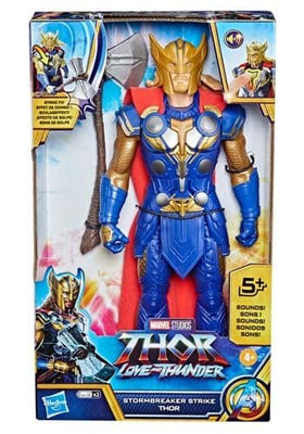 Electronic sounds unleash Marvel action as kids press buttons.
