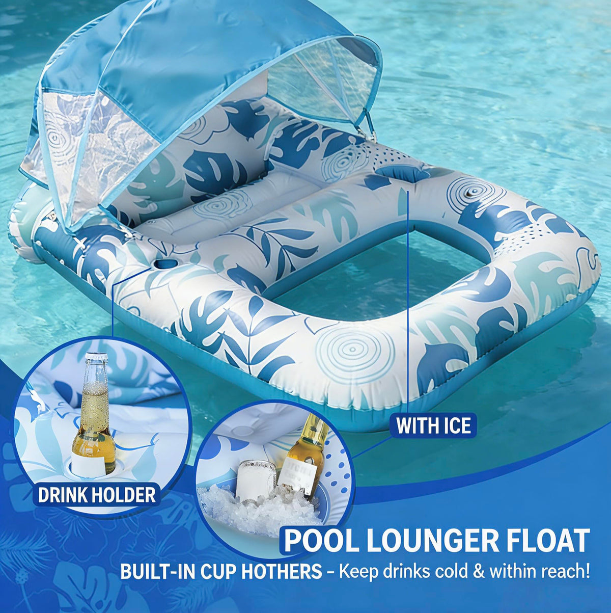 Interest Monkey heavy-duty pool float supports up to 330 pounds