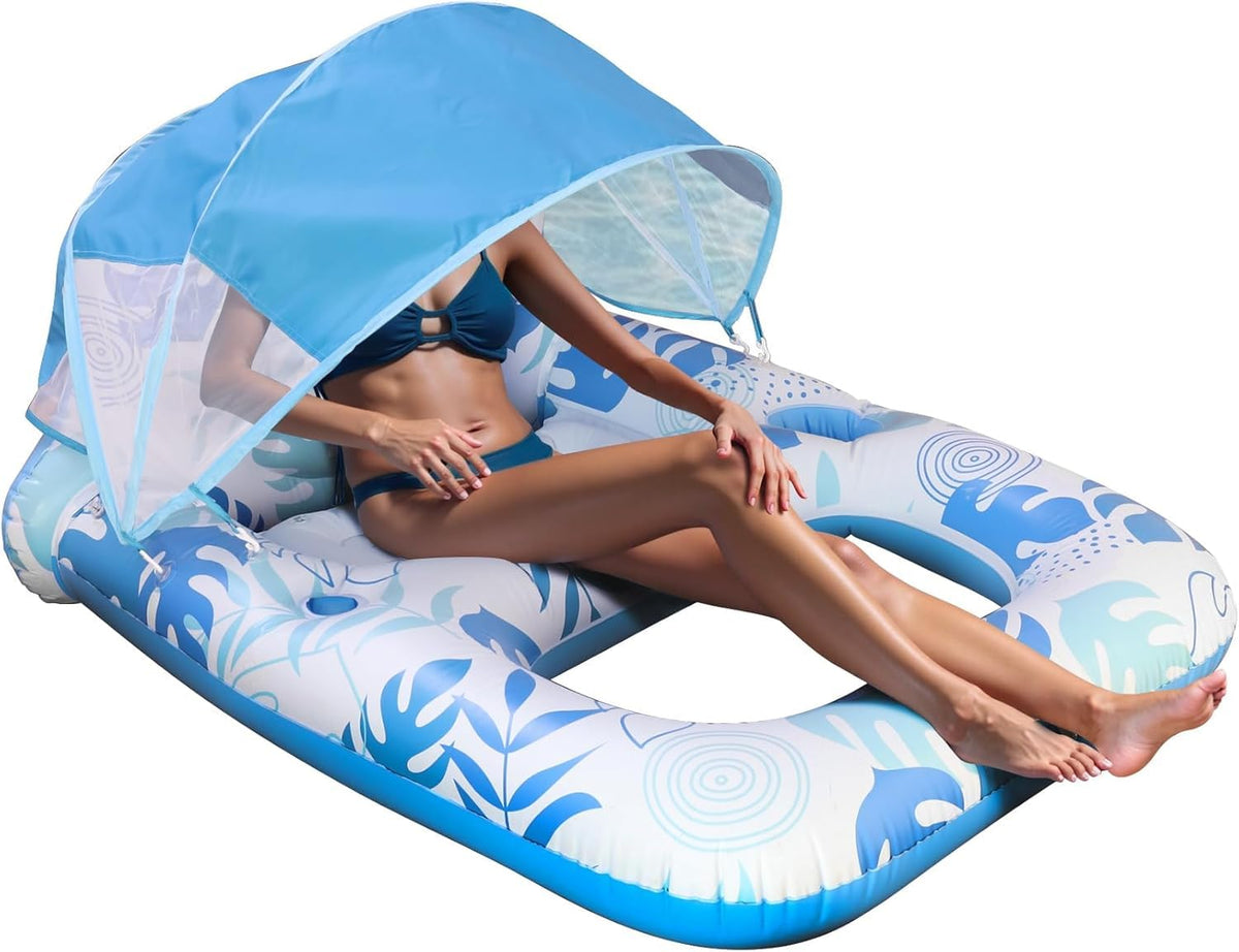 Interest Monkey inflatable pool float with canopy for adults
