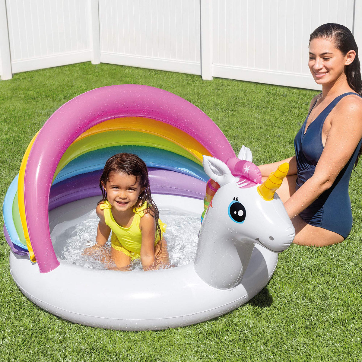 Intex 50x40x27 inch unicorn pool with easy setup for quick summer use.