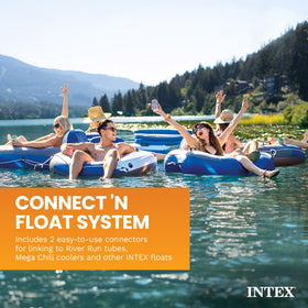 Intex Blue Tropic raft sturdy handles aid boarding and reboarding