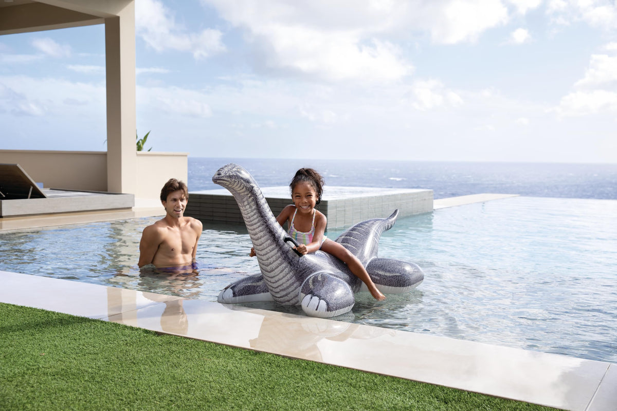 Intex Brontosaurus suitable for kids ages 3 plus for safe pool fun.