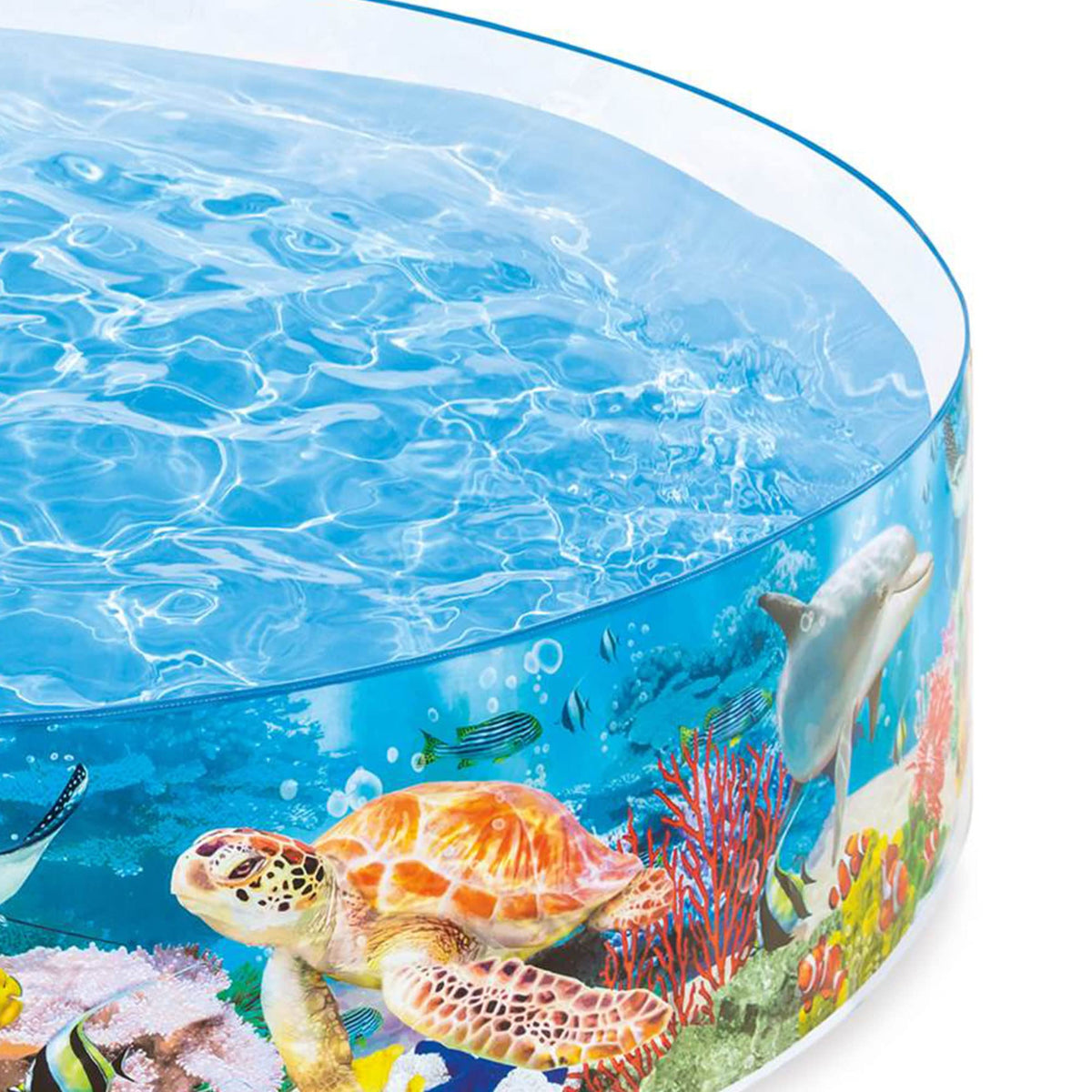 Intex Deep Sea Blue pool holds 539 gallons for small group play