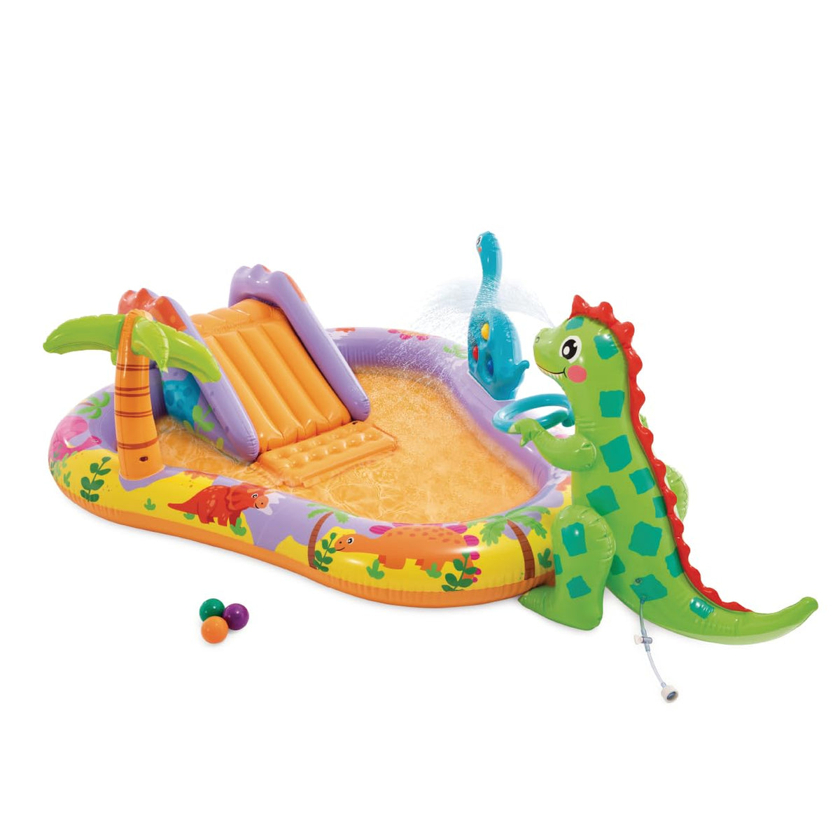 Intex Dino Park drain plug enables quick cleanup after play