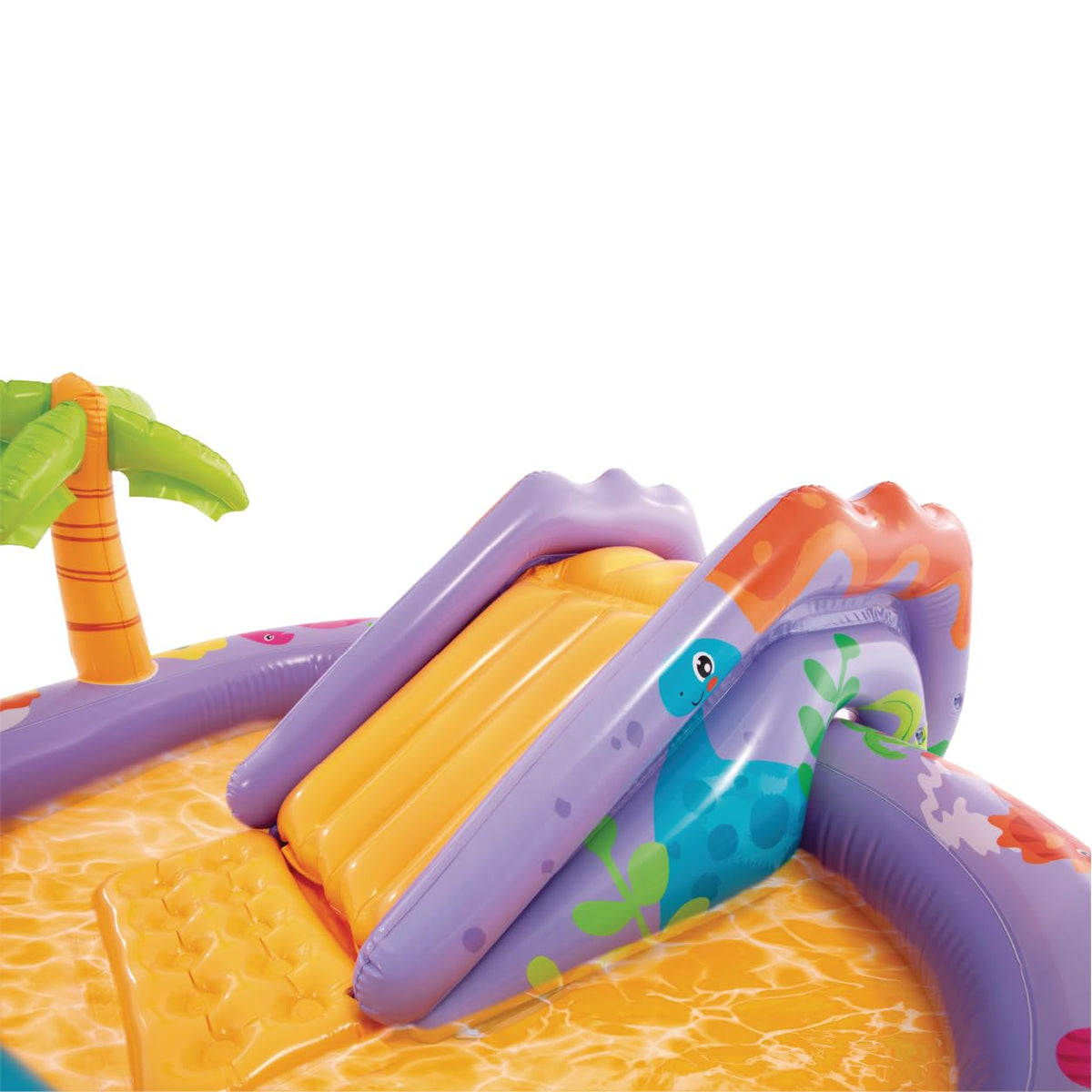 Intex Dino Park kids playing outdoors in a sunny backyard
