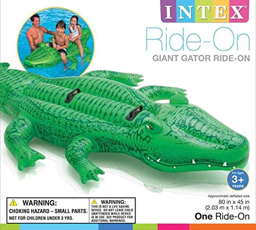 Intex Giant Gator Ride-On patch kit included for quick on-site repairs.