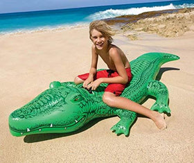Intex Giant Gator Ride-On side view highlighting two handles for grip.