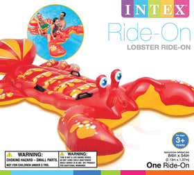 Intex Giant Lobster float featuring four heavy-duty handles for easy grabbing.