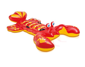 Intex Giant Lobster ride-on back view highlighting stability for kids.