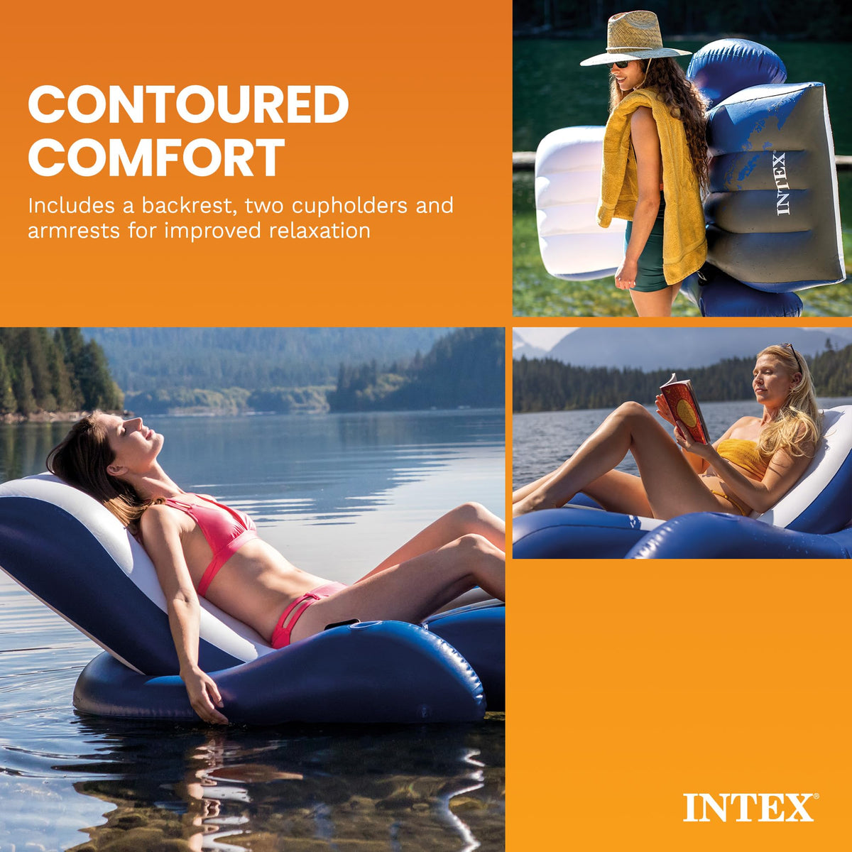 Intex heavy-duty handles for easy carrying and transport.