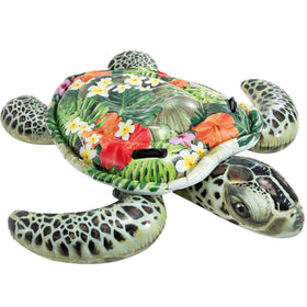 Intex inflatable turtle ride-on with handles for stable water play