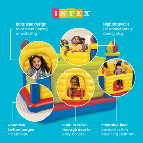 Intex Jump-O-Lene Castle double-mattress floor close-up for extra cushioning