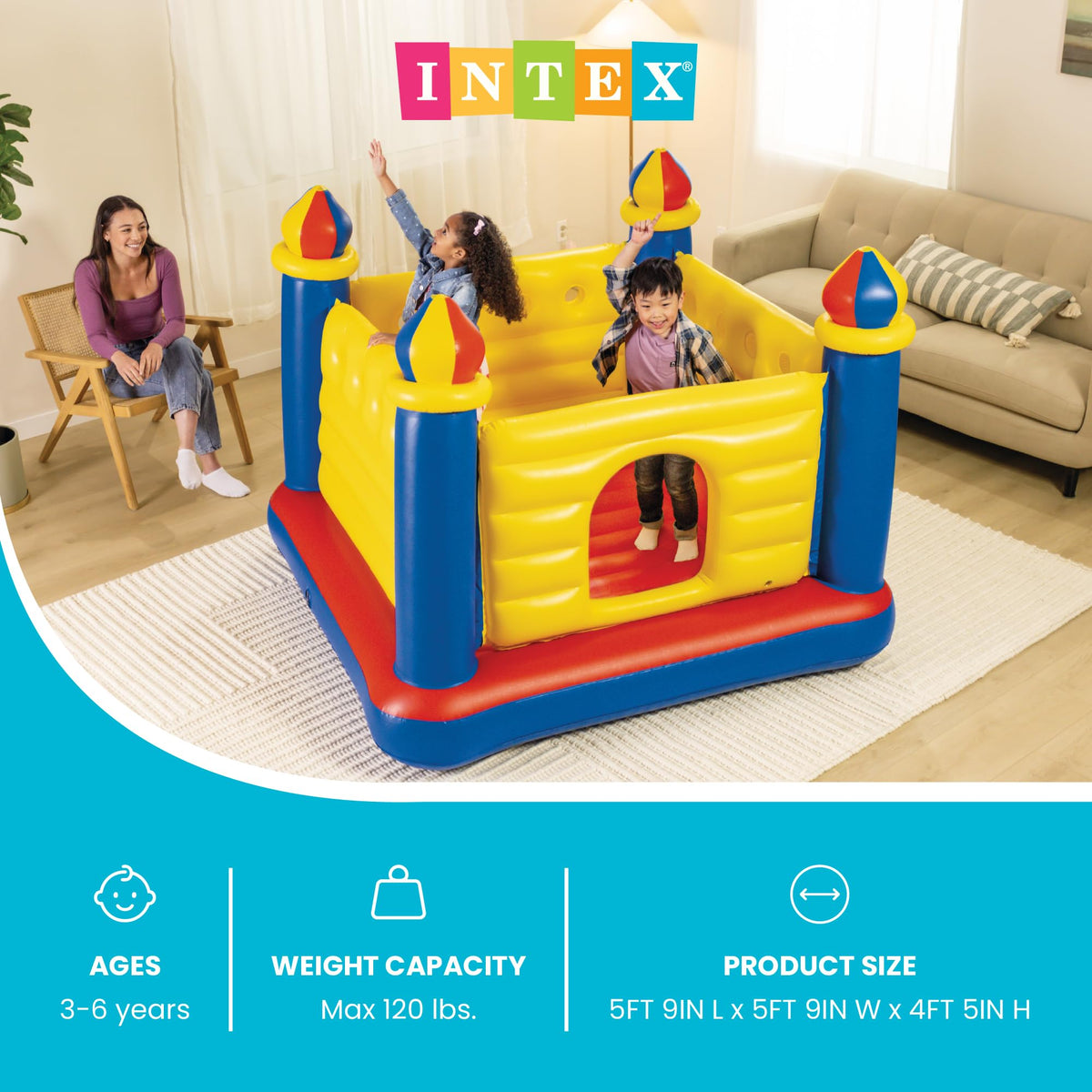 Intex Jump-O-Lene Castle side interior view shows soft floor for safe play