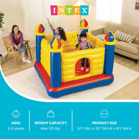 Intex Jump-O-Lene Castle side interior view shows soft floor for safe play