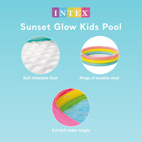 Intex Kiddie Pool 13-inch walls form three colorful rings for a sturdy feel.