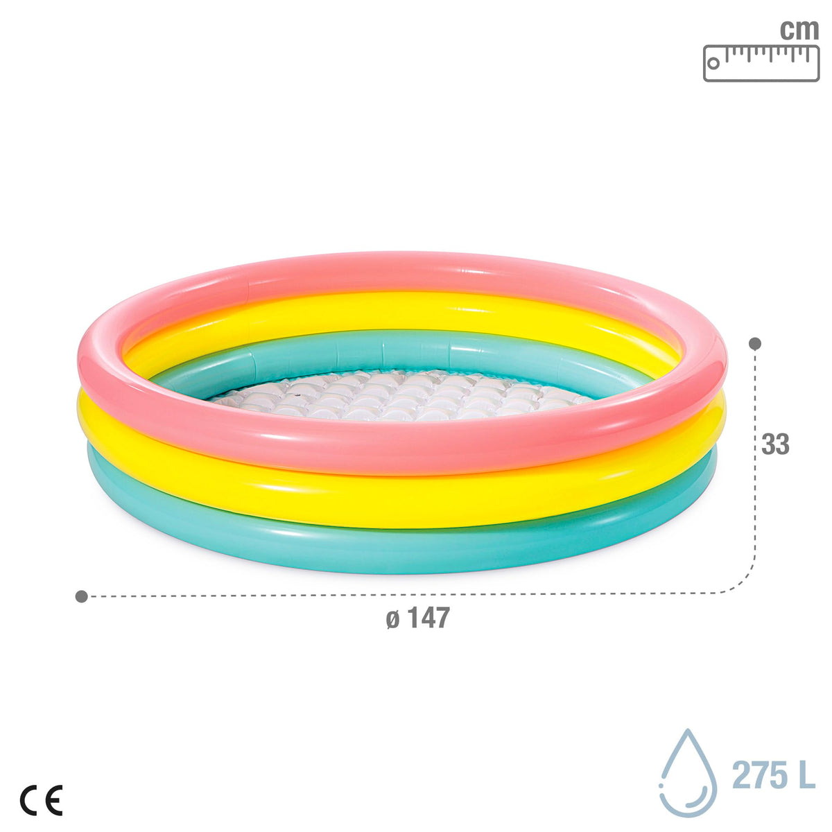 Intex Kiddie Pool durable vinyl construction for lightweight, long-lasting backyard use.