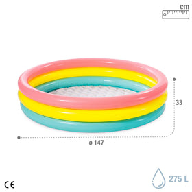 Intex Kiddie Pool durable vinyl construction for lightweight, long-lasting backyard use.